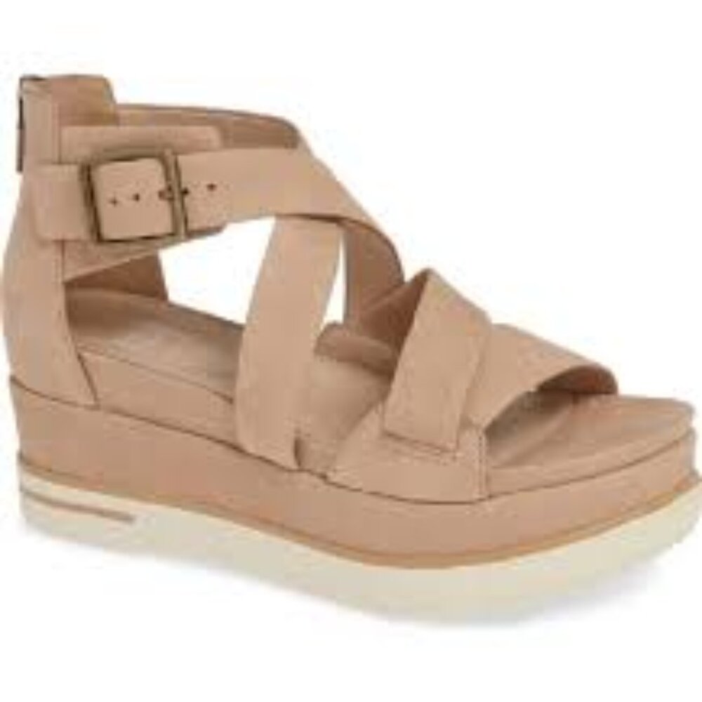 EILEEN FISHER Boost Suede Strappy Platform Sandals in Pink Size 6